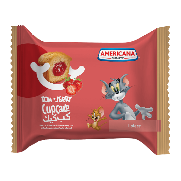 Tom & Jerry Vanilla Cupcake filled with Strawberry Jam - Wrapper