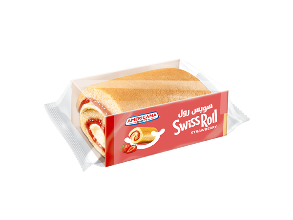 Small Vanilla Swiss Roll with Strawberry