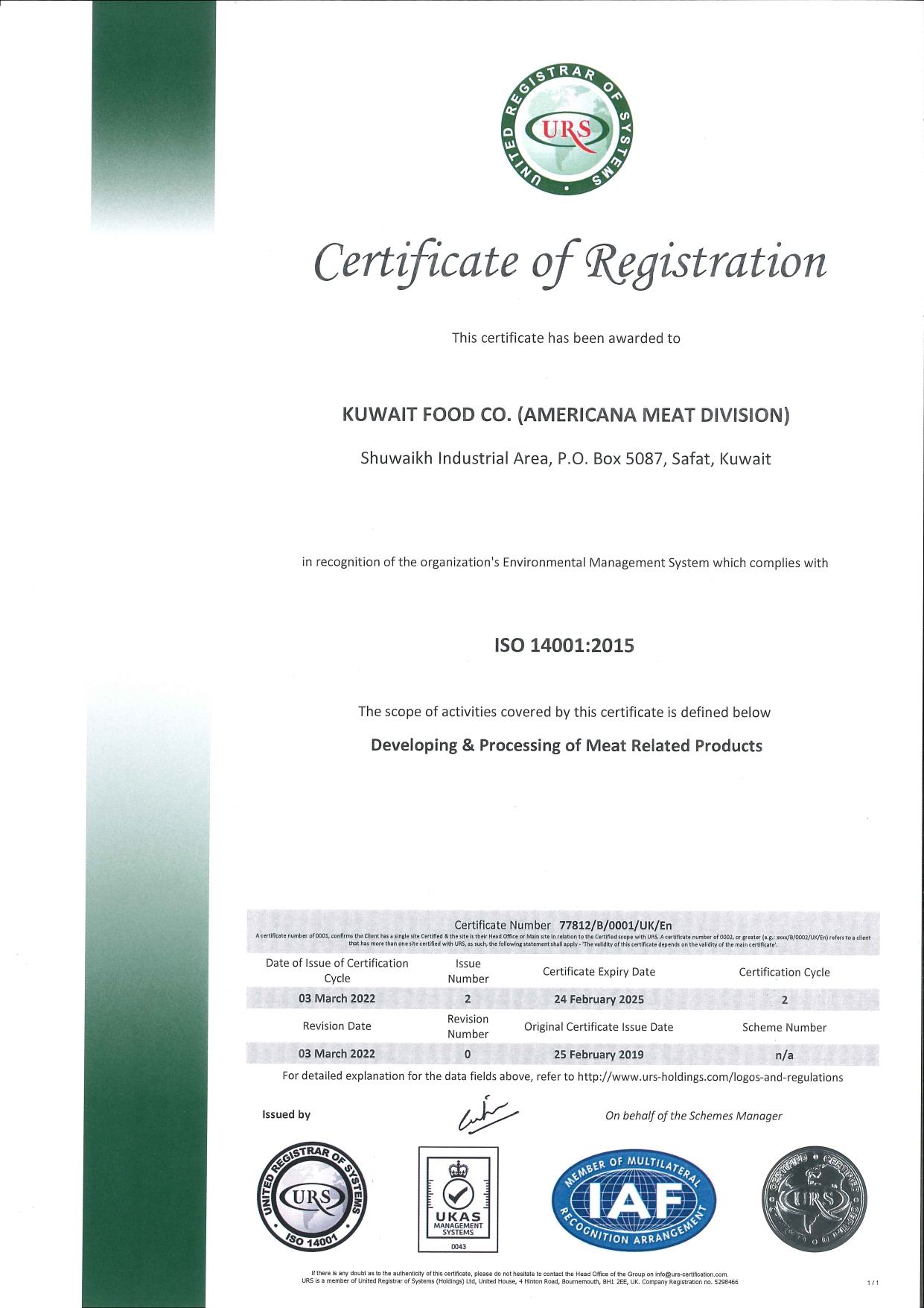 ISO 14001:2015 Certification